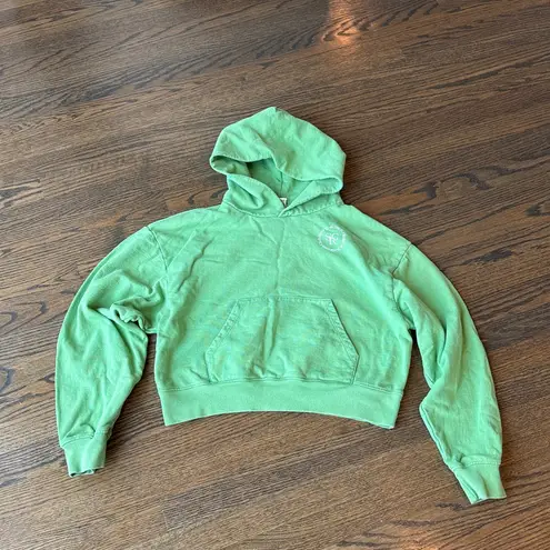 Sporty & Rich SRHWC Cropped Hoodie Verde/White size medium like new Green