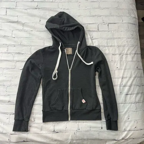 Cali Love Heritage Gray Zip Hoodie Women’s Large Fleece Lined Casual Sweatshirt Black