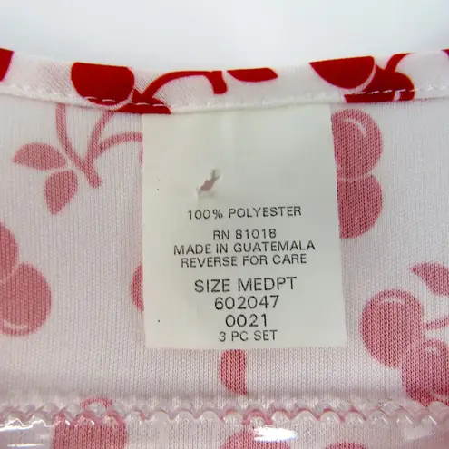 1980s Vintage Cherry Blouse Sleeveless Top Medium Retro Red