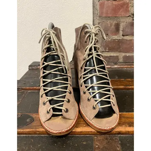 Jeffrey Campbell  Free People Boho LaceUp open toe Booties Size 8 - Image 5