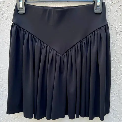 L'Academie Pleated Crepe Julianna Crop Top&Mini Skirt Set Black Womens Size XS