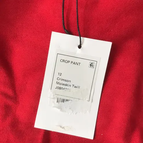 Theory WITH TAGS - DEFECTS   Crimson Moleskin Twill Crop Pants