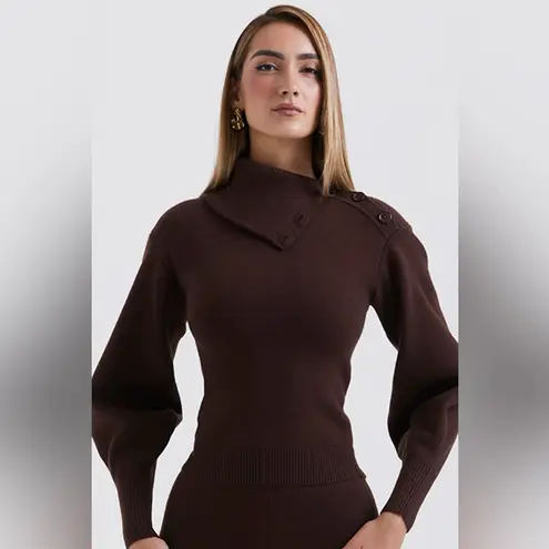 House Of CB  ADELITA Chocolate Cashmere wool Blend Sweater size S