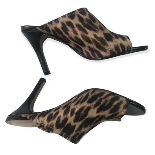 Adrienne Vittadini Galaxy Leopard Print Peep Toe Sandal