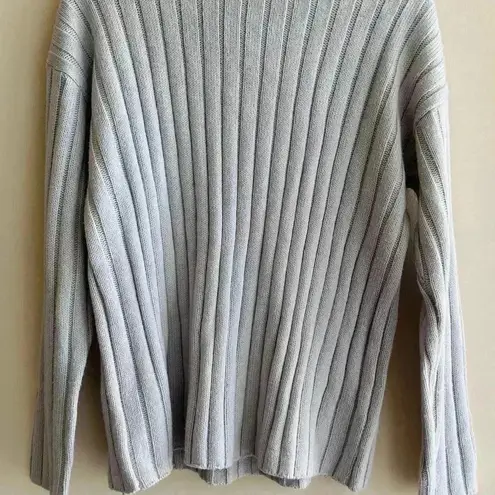 Lord & Taylor Periwinkle Cowl Neck Knit Sweater, Size Medium Gray