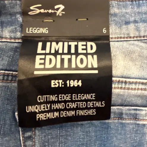 Seven 7 Jeans Size 6 Rhinestone Embellished Legging Jeans Blue Limited Edition