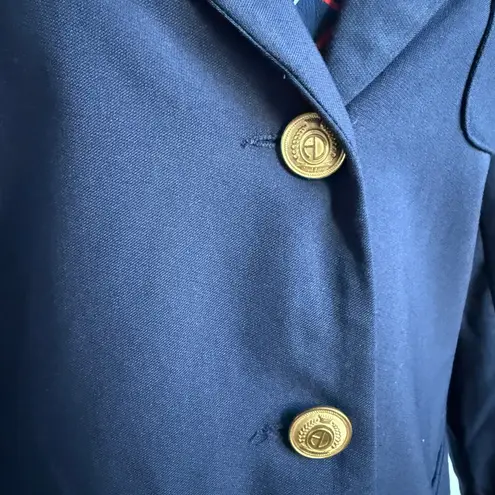 Alfred Dunner Skirt Suit Petite Blazer Plaid Crest Size 6 Blue