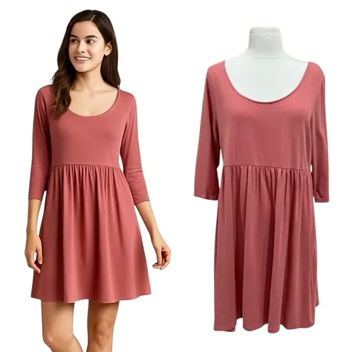 Garnet Hill Coral Knit Trapeze Dress Size Large