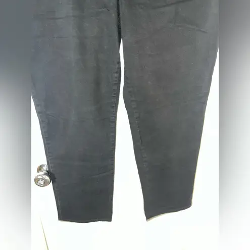 Gloria Vanderbilt  Chic Classic Black Wash Full Length Denim StraightLeg Jeans 14