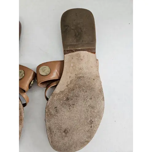 Oscar de la Renta Leather Sandles With Coins EU 36.5 Womens Size 6 Vero Cuo