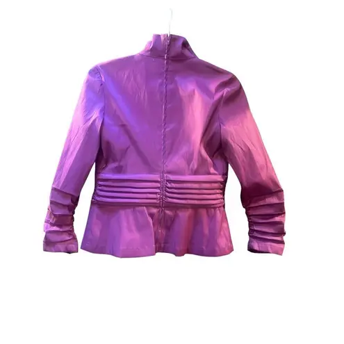 Tadashi Shoji magenta taffeta blouse Petite collection sz 6 petite