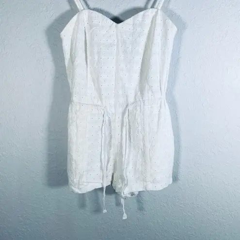 Jack by BB Dakota O'Hara Womens Waist Tie Embroidered Romper White Sz 0 Coquette