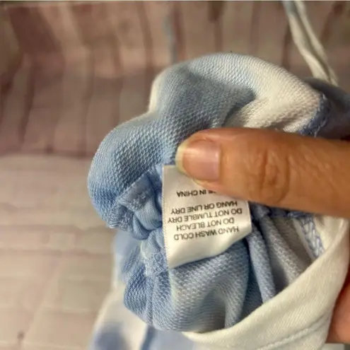 Salty New Dress blue tie dye ruched bodycon coastal Twenty5A Boutique size Small