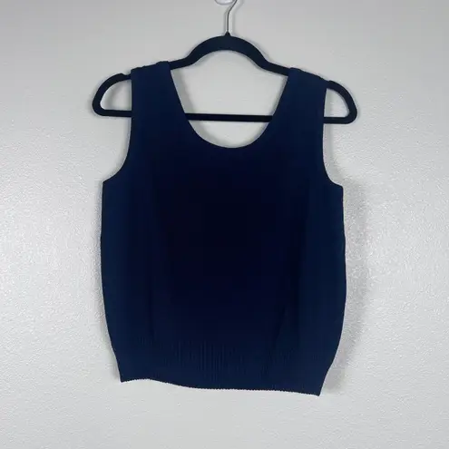 St. John Women's Sleeveless Knit Top Navy Sz S