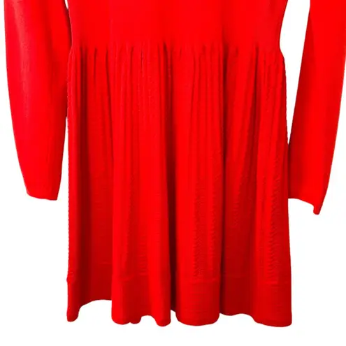 WHISTLES Red Long Sleeve Fit & Flare Dress Women’s Size 8