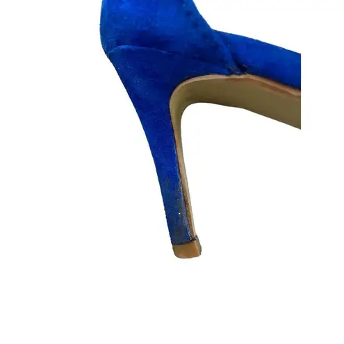 Sturio Stiletto Heels Ankle Strap Formal Strappy Shoes Feminine Pumps Blue Size 8