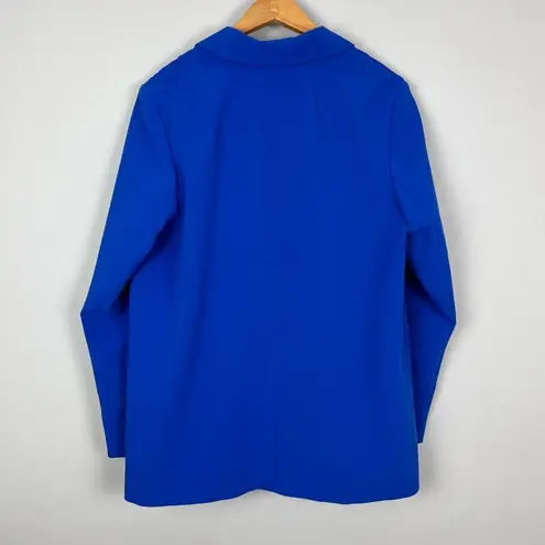 Nine West  Blazer Jacket Womens 16 Blue V-Neck Long Sleeve Office Career Workwear