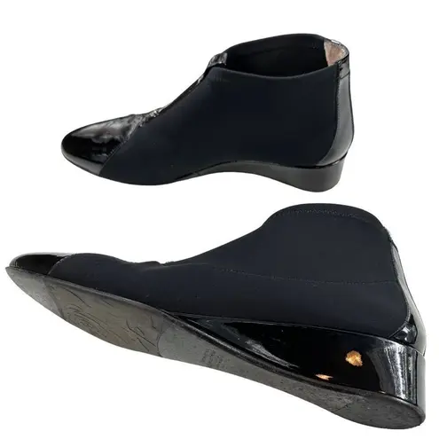 Taryn Rose Women's Camila Demi-Wedge Patent Leather Booties