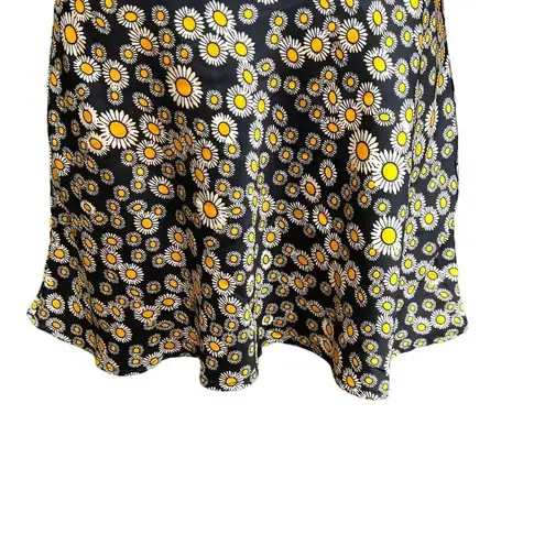 Free People  Phoebe Daisy Print Mini Skirt Black Orange Size 2‎