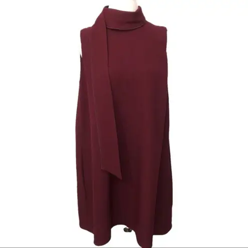 Victoria Beckham Iron Red Burgundy Sleeveless Crepe Mini Dress Size 0 NWT