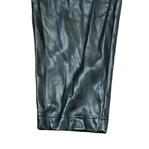 Ann Taylor  Loft Womens Imitation Leather‎ Pants Size 12 Cropped Black 34X27