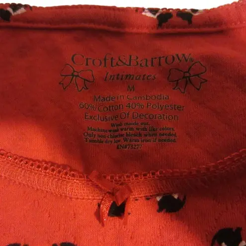 Croft & Barrow  Red With Scottish Terriers Dog Pajamas Long Sleeve Top Size L