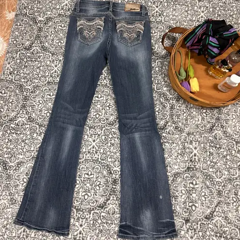 GRACE IN LA Embellished Boot Cut Jeans Size 16