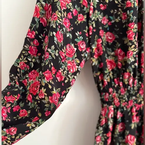 Dolce & Gabbana Authentic Rose Floral Silk AOP Blouse Shirt Top Ruffle Detail S