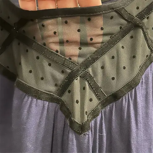 August Silk Women's Polka Dot Semi Sheer Blouse Navy Black Size L