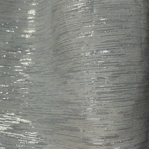 YA Los Angeles LA Dress Fit & Flare Small Metallic Silver Holiday BROKEN ZIP