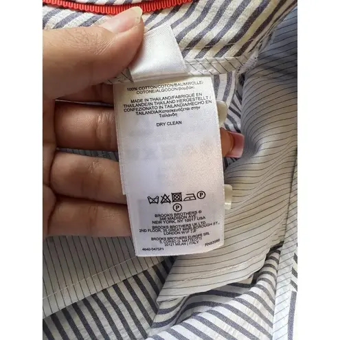 Brooks Brothers Red Fleece Cotton Seer Sucker Stripe Pants Size 8 Preppy Classic