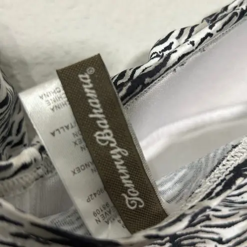 Tommy Bahama  8 White Zebra Animal Print Halter One Piece Swimsuit Tropical Beach