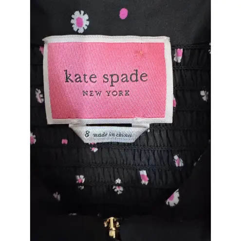 Kate Spade New York Black Daisy Dot Dress Sleeveless Shirt Dress Size 8
