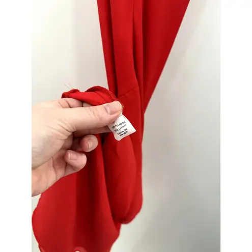 AU X NUULY Rafaela Red Asymmetrical Slip Dress Large