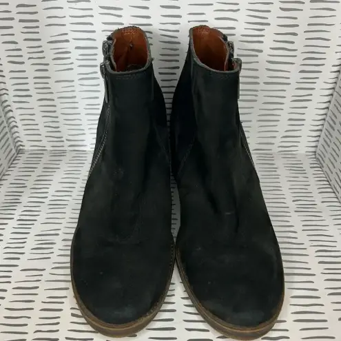 Lucky Brand  LK-Roquee Nubuck Leather Double Zipper Black Ankle Boots‎ size 9