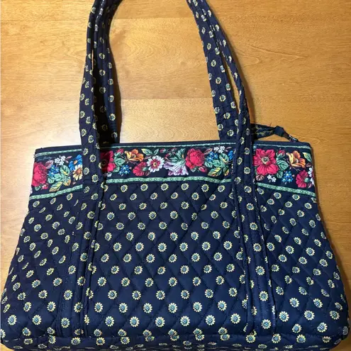 Vera Bradley  Navy Tote with Floral Embroidery and matching coin purse