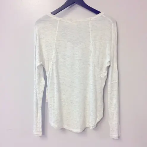 Melrose and Market Long Sleeve Raw Seam Tee Size S NWT