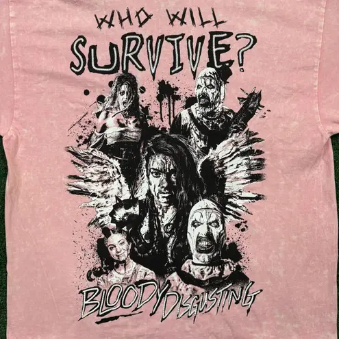 Bloody Disgusting x Terrifier Pink Mineral Wash Oversized T-Shirt Size Large