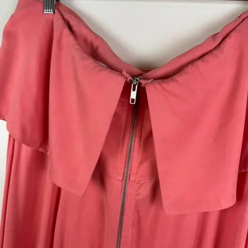 Lovers + Friends NWT Anzen Gown Sz Large Coral Pink Strapless Maxi Slit Wedding