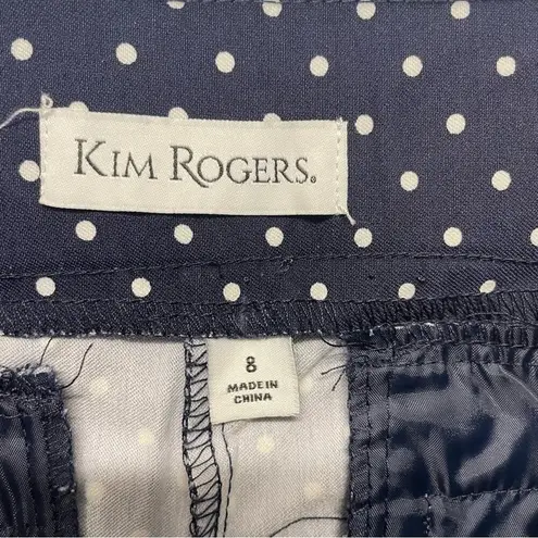 kim rogers Polka Dot Shorts Size 8 navy blue white