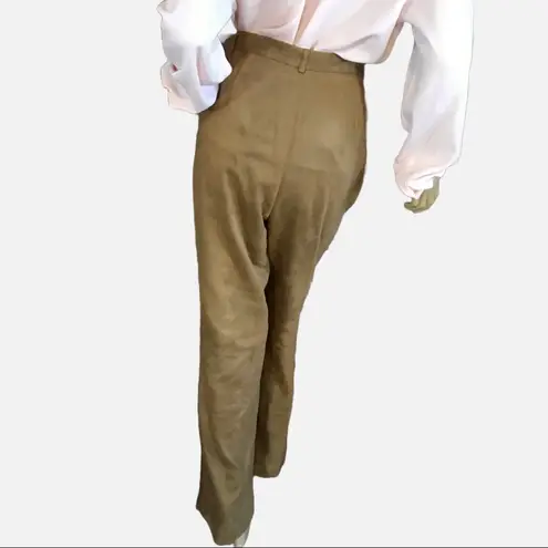 Josephine Chaus BROWN FAUX SUEDE-LOOK STRAIGHT LEG TROUSERS (12)