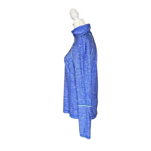 Z By Zella Heather Blue w/ Neon Green Long Sleeve Athletic Pullover Size Medium