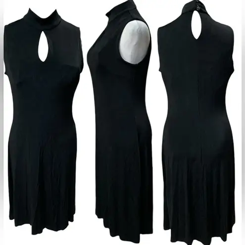 Coldwater Creek Black Sleeveless Keyhole Front & Back Midi A-Line Dress Size 10