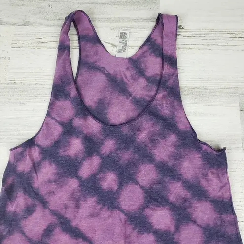 American Apparel NWOT  Custom Purple Bleach Tie Dye Diagonal Box Tank Top Size XS