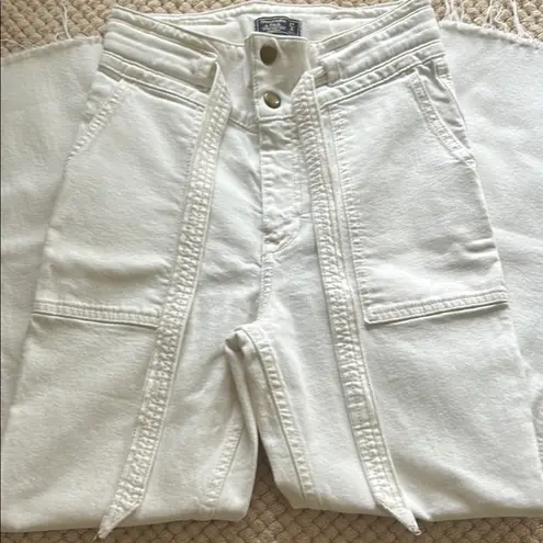 Abercrombie & Fitch  Cream Ultra-High Rise Jeans