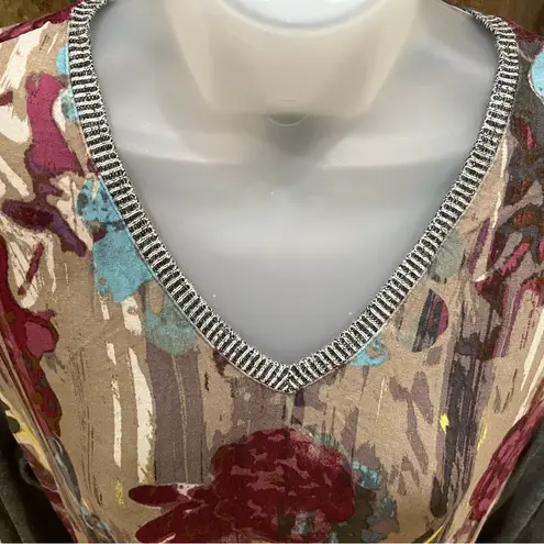 Unique Ali Miles Soft Lightweight Artsy Sweater Floral & Gray Women XL Pullover - Image 7