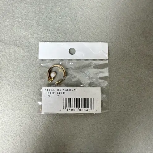 Bansri Womens M Initial Adjustable Ring Rose Gold Tone Gemstone Charm size 7