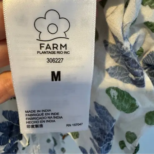 Farm Rio Summer Garden Blouse White & Multi-Colored Floral | M