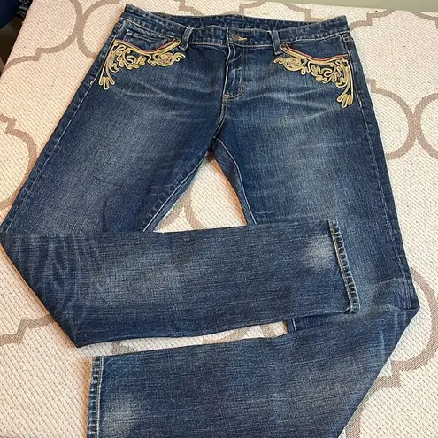 Denim & Supply Ralph Lauren Ralph Lauren Denim & Supply Skinny Gold Embroidered Distressed Jeans