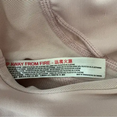 FP Movement Free People It’s An Illusion Crop Lined Zip Pink Sports Bra Top Sz M Size M